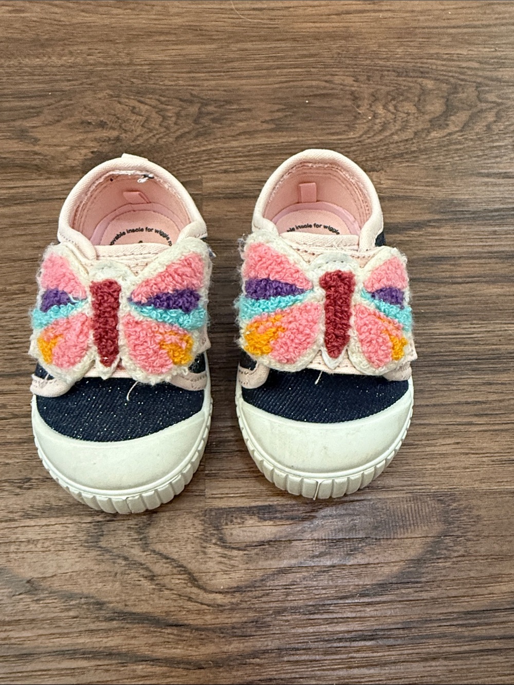 wonder nation Pink & Navy Butterfly Slip-On Sneakers